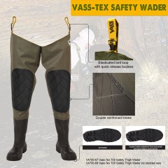 Vass-Tex 700E S5 Reinforced Safety Thigh Wader by Vass Textiles Limited